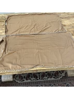 Casaluna King Pillow Shams Linen Blend Warm Brown w/ Frayed Edges Zipper Closure